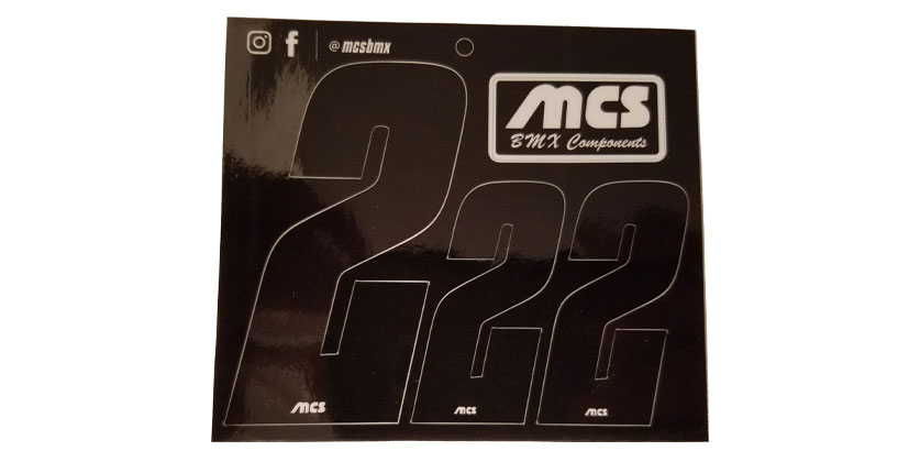 MCS-brand BMX Number Sheets