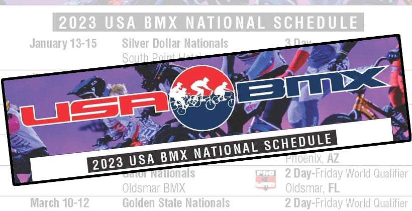 2023 USA BMX National Schedule - Part One